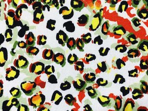 VF232-25 Haussmann Spots - Fun Persimmon and Avocado Double-brushed ITY Knit Fabric