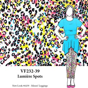 VF232-39 Lumière Spots - Fun Cerise and Yellow Double-brushed ITY Knit Fabric