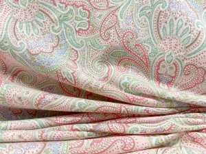 VF233-25 Import Boho - Mint + Pink + Beige + Blue Cotton-Rayon Paisley Jersey Fabric