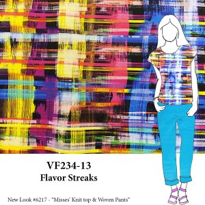 VF234-13 Flavor Streaks - Colorful Designer Novelty Knit Fabric