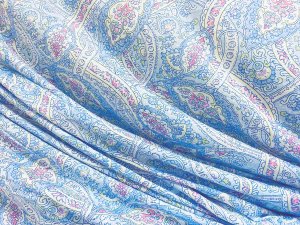 VF234-17 Mines Catalina - Pastel Blue and pink Cotton-Rayon Jersey Knit Print Fabric
