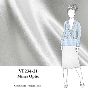VF234-21 Mines Optic - White Crepe Back Satin Fabric