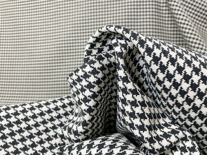VF241-41 Cards Classique - Black and White Yarn-woven Strech Cotton Houndstooth Fabric