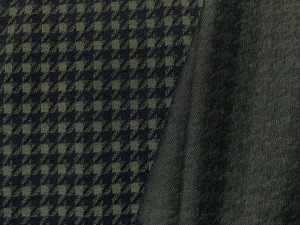 VF245-14 Alchemy Tooth - Olive & Black Houndstooth Ponte Fabric