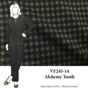 VF245-14 Alchemy Tooth - Olive & Black Houndstooth Ponte Fabric