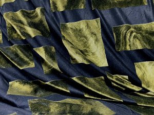 VF245-16 Alchemy Tiles - Olive & Black Burnout Velvet Fabric