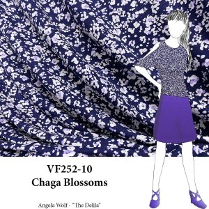 VF252-10 Chaga Blossoms - Extra-wide 67" Rayon Jersey Print Fabric