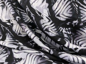 VF252-38 Lion Chic - Grey-Black Abstract Rayon Challis Fabric