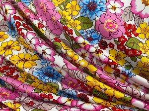 VF254-13 Build Bouquet - Bright Floral DTY Knit Fabric