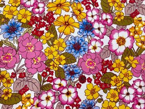 VF254-13 Build Bouquet - Bright Floral DTY Knit Fabric