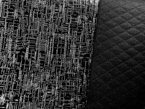 VF254-45 Roman Twinkle - Black Quilted Poly-Cotton Double-knit Fabric with Silver Accents