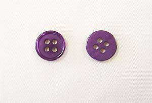 Clothing Buttons - Style A02- 8 per bag- Amethyst 11mm