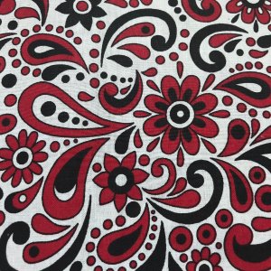 Cotton Bandana Print - Style #4 - Red/Black
