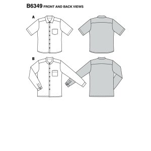 Burda 6349 - Men's Shirt with Collar Sewing Pattern
