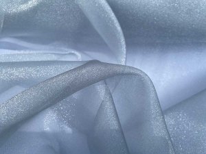 Sparkle Organza Fabric - Sterling