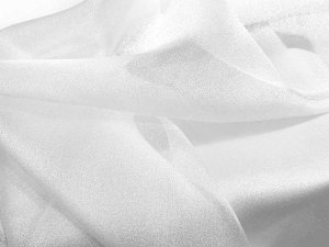 Sparkle Organza Fabric - White
