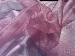 Sparkle Organza Fabric - Dusty Rose