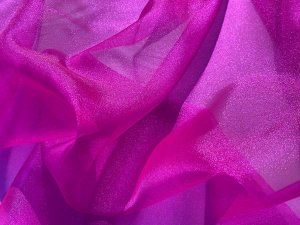 Sparkle Organza Fabric - American Beauty