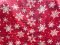 Polar Fleece Print Fabric - Snowflakes on Red