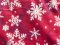 Polar Fleece Print Fabric - Snowflakes on Red