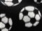Polar Fleece Print Fabric - Soccer Balls on Black