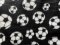 Polar Fleece Print Fabric - Soccer Balls on Black