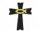 Cross with Ichthus (Fish) #22315 - Black Gold Metallic