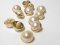 Pearl dome shank plastic button - gold rim