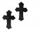 2 Mini Satin Crosses - Black