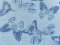 Imported French Terry Knit Fabric - Butterflies Blue