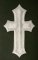 Wholesale Iron-on Applique - Large Satin Cross #511380  - White, 5" x 2.875", 25pcs