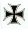 Iron-on Applique - Cross Pattée #9202 - Silver Black,  3" x 3"