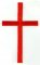 Iron-on Applique - Latin Cross #3053 - Red,  4.75" x 2.75"
