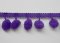 Ball Fringe - Purple Pom Pom Trim
