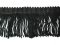 Rayon Chainette Fringe - Black #2, 6 inch