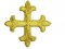 Wholesale Iron-On Applique - Fleury Patonce Cross #1652D - Gold Metallic, 2.875" x 2.875", 25pcs