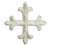 Wholesale Iron-On Applique - Fleury Patonce Cross #1652D - Silver Metallic, 2.875" x 2.875", 25pcs