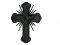 Iron-on Applique - Budded Latin Cross with Rays #19698 - Black, 3.5" x 2.5"
