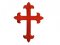 Iron-on Applique - Fleury Latin Cross #19553 - Red,   6.5" x 4.75"