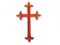 Wholesale Iron-on Applique - Fleury Latin Cross #3051 - Red-Silver Metallic, 4.5" x 2.75", 25pc