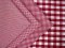 Gingham Check Fabric - Red with White