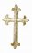 Wholesale Iron-on Applique - Fleury Latin Cross #3051 - Gold Metallic, 4.5" x 2.5",  25 pcs