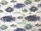 VF214-16 Absinthe Angler - Cool Fish Print on Light  Cotton Broadcloth Fabric