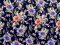 VF221-38 Mystique Fiori - Stylized Flowers on Midnight Navy Rayon Challis Fabric