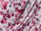 VF223-37 Monarch Garden - Pink Flowers on Wide Dove Grey Lightweight Rayon Jersey Knit Fabric