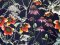 VF225-22 Michael Coneflower - Dramatic Floral Print on Dark Navy Hi-Multi Chiffon Fabric