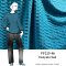 VF225-46 Dożynki Teal - Honeycomb Textured Knit Fabric