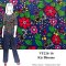 VF226-16 Kir Blooms - Colorful Floral Print on Navy Rayon Jersey Fabric