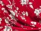 VF226-43 Sbagliato Blossoms - White Floral Print on Red Rayon Crepe Fabric