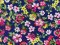VF232-33 Couture Meadow - Small Floral Print on Dark Navy Stretch-woven Peachskin Fabric